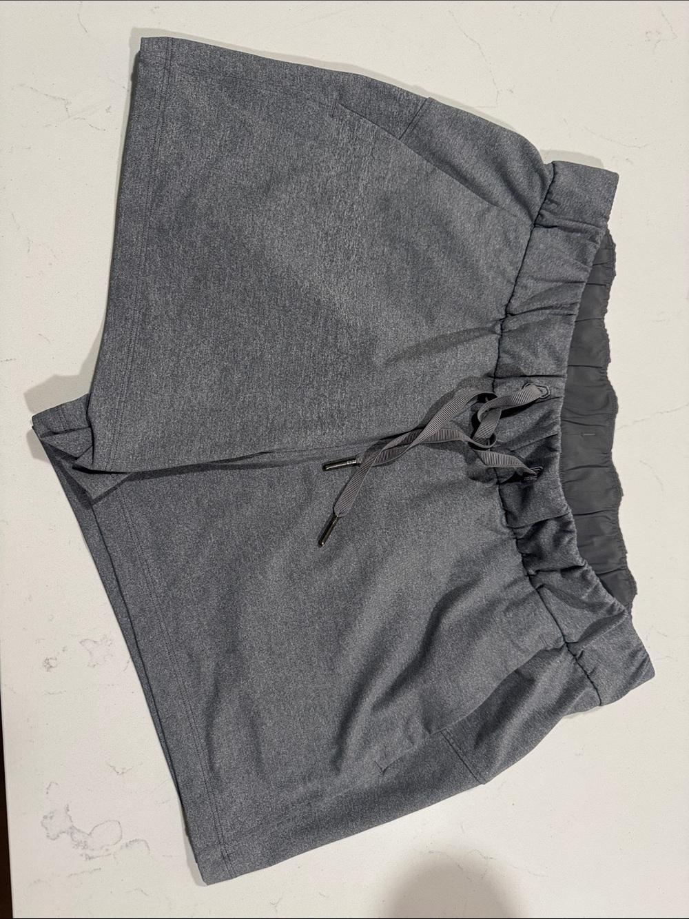 lululemon athletica High-Waist Heather Gray Drawstring Shorts - Picture 6 of 11